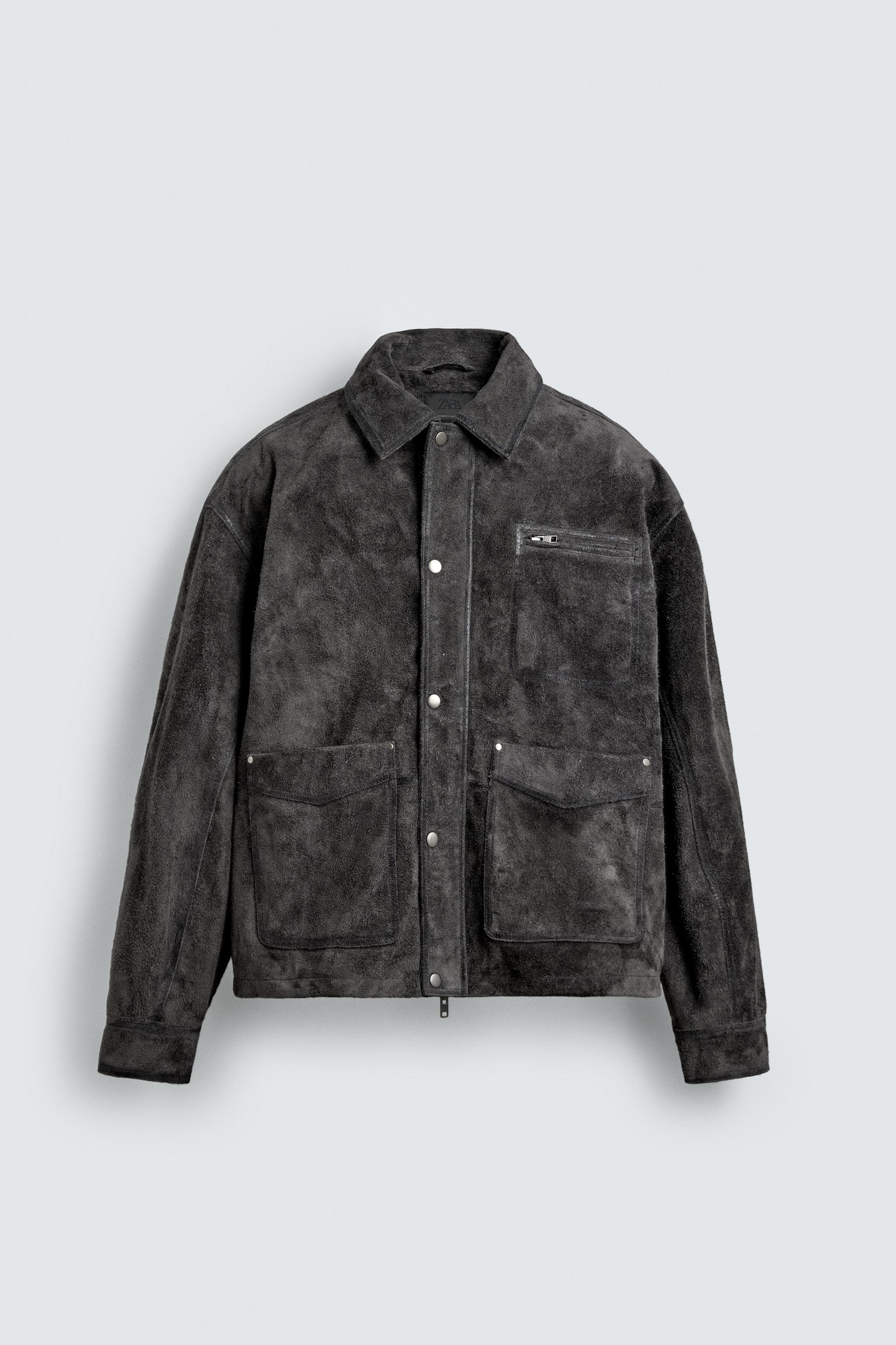 RELAXED FIT SUEDE LEATHER JACKET